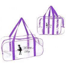 Набор из 2 прозрачных сумок в роддом Mommy Bag S, L фиолетовый (v005) Набор из 2 прозрачных сумок в роддом Mommy Bag S, L фиолетовый (v005)
