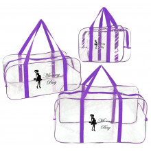 Набор из 3 прозрачных сумок в роддом Mommy Bag S, L, XL фиолетовый (v008) Набор из 3 прозрачных сумок в роддом Mommy Bag S, L, XL фиолетовый (v008)