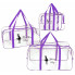 Набор из 3 прозрачных сумок в роддом Mommy Bag S, L, XL фиолетовый (v008)