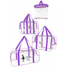 Набор из прозрачных сумок в роддом Mommy Bag (S, M, L + органайзер) Фиолетовый Набор из прозрачных сумок в роддом Mommy Bag (S, M, L + органайзер) Фиолетовый