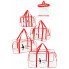 Набор 4+1 прозрачная сумка в роддом Mommy Bag (S, M, L, XL + подарок - органайзер) Красный