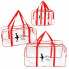 Набор из 3 прозрачных сумок в роддом Mommy Bag (S, L, XL) Красный