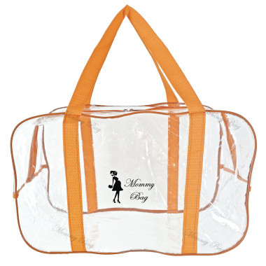 Сумка прозрачная в роддом Mommy Bag (M) Оранжевая