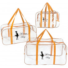 Набор из прозрачных сумок в роддом Mommy Bag (S, L, XL) Оранжевый Набор из прозрачных сумок в роддом Mommy Bag (S, L, XL) Оранжевый
