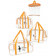 Набор из прозрачных сумок в роддом Mommy Bag (S, M, L + органайзер) Оранжевый Набор из прозрачных сумок в роддом Mommy Bag (S, M, L + органайзер) Оранжевый
