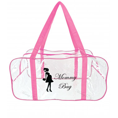 Сумка прозрачная в роддом Mommy Bag (L) Розовая