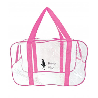 Сумка прозрачная в роддом Mommy Bag (M) Розовая