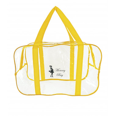Сумка прозрачная в роддом Mommy Bag (M) Желтая