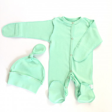Человечек + шапочка Baby Body  3-6 мес Мятный 62 см