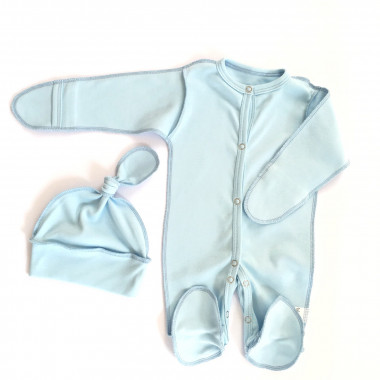 Человечек + шапочка Baby Body 0-3 мес Голубой р.56