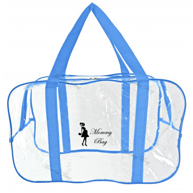 Сумка прозрачная в роддом Mommy Bag M синяя (b002)
