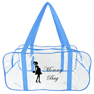 Сумка прозрачная в роддом Mommy Bag (L) Синяя