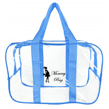 Сумка прозрачная в роддом Mommy Bag (S) Синяя Сумка прозрачная в роддом Mommy Bag (S) Синяя