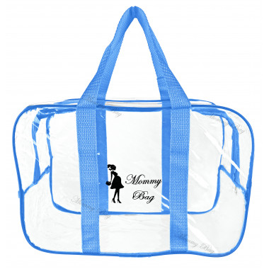 Сумка прозрачная в роддом Mommy Bag (S) Синяя