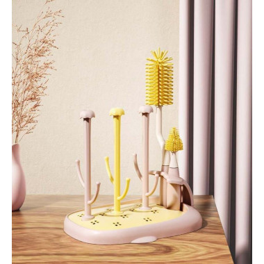 Сушилка для бутылочек Mommy Bag с ершиками Розово-лимонный