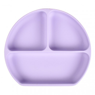 Тарелка силиконовая трехсекционная Лавандовая