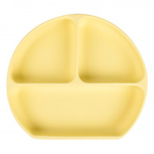 Тарелка силиконовая трехсекционная Лимонная Тарелка силиконовая трехсекционная Лимонная