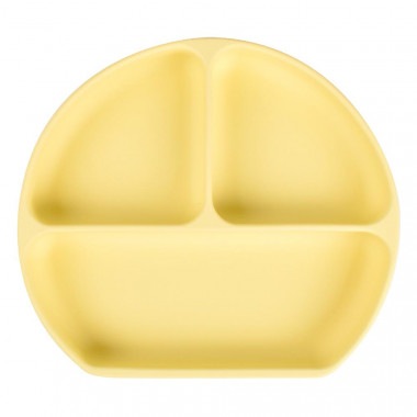 Тарелка силиконовая трехсекционная Лимонная