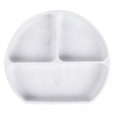 Тарелка силиконовая трехсекционная Мраморная