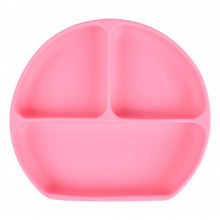 Тарелка силиконовая трехсекционная Розовая Тарелка силиконовая трехсекционная Розовая