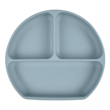 Тарелка силиконовая трехсекционная Синяя