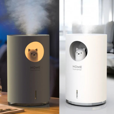 Ночник-увлажнитель воздуха Мишка в домике, USB, Белый, 700 мл