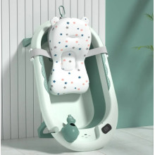 Ванночка складная детская 5в1 с горкой-подушкой и термометром Мятная