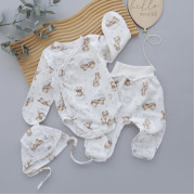 Комплект 3 ед. RoyalBaby Мишка на облачке с боди (интерлок) р.62, 0-6 мес