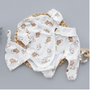 Комплект 3 ед. RoyalBaby Веселые медвежонки с боди (интерлок) р.56, 0-3 мес